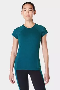 Бесшовная футболка для тренировок спортсменов Sweaty Betty, зеленый