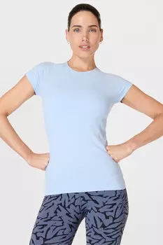 Бесшовная футболка для тренировок спортсменов Sweaty Betty, синий
