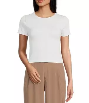 Бесшовная футболка GB в рубчик с короткими рукавами, белый