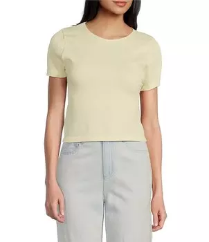 Бесшовная футболка GB в рубчик с короткими рукавами, желтый