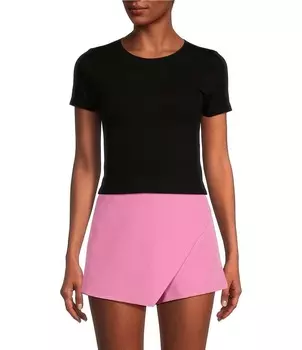 Бесшовная футболка GB в рубчик с короткими рукавами, черный