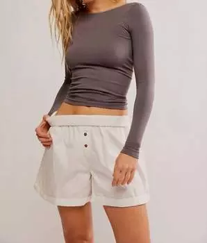 Бесшовная футболка с длинным рукавом и глубоким вырезом на спине серого цвета Free People