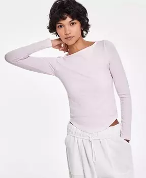 Бесшовная футболка с длинными рукавами и вырезом «лодочка» для юниоров Planet Heart, розовый