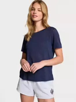 Бесшовная футболка с драпировкой Pink, цвет Midnight Navy