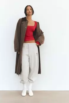 Бесшовная кружевная футболка с бантом ZARA, красный