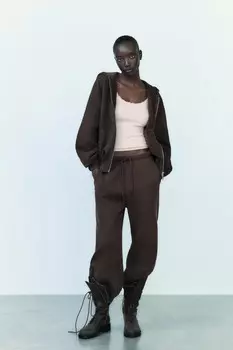 Бесшовная кружевная футболка с бантом ZARA, светло-розовый