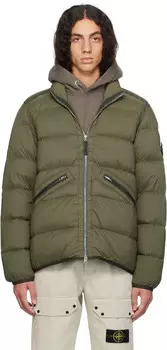 Бесшовная куртка-пуховик из нейлона цвета хаки 43028 Stone Island