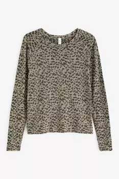 Бесшовная майка Momentum с длинными рукавами Athleta, зеленый