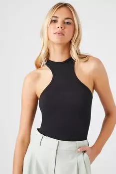 Бесшовная майка с гоночной спиной Forever 21, черный