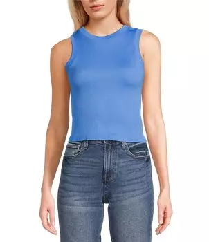 Бесшовная майка в рубчик Moa Moa, синий