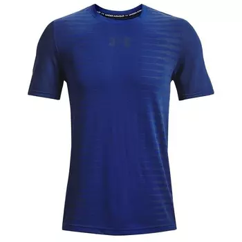 Бесшовная мужская синяя футболка с надписью Under Armour, синий