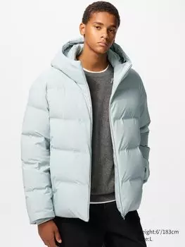 Бесшовная пуховая парка Uniqlo, серый