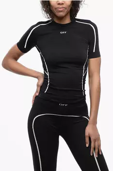 Бесшовная спортивная футболка Off-White, черный