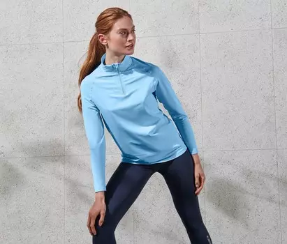 Бесшовная тренировочная рубашка Tchibo, светло-синий