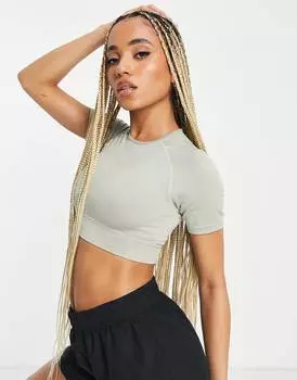 Бесшовная укороченная футболка с короткими рукавами ASOS 4505