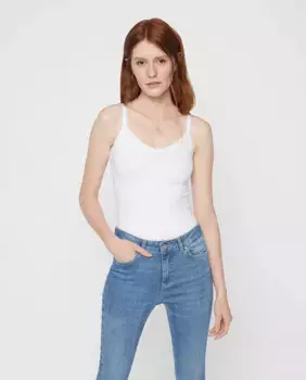 Бесшовная женская майка Pieces, белый