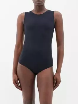 Бесшовное боди из джерси с круглым вырезом Jil Sander, черный