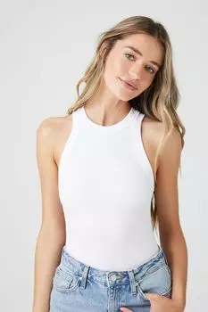Бесшовное боди-майка Forever 21, белый