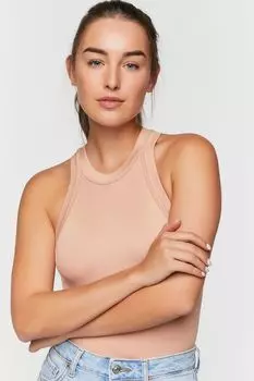 Бесшовное боди-майка Forever 21, коричневый