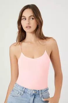 Бесшовное боди на бретельках Forever 21, розовый