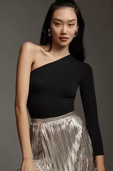 Бесшовное боди на одно плечо от Anthropologie, черный