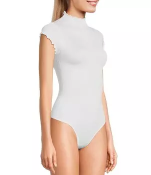 Бесшовное боди с воротником-стойкой C&V Chelsea & Violet, белый