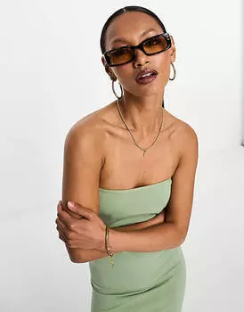 Бесшовное платье миди цвета хаки ASOS DESIGN
