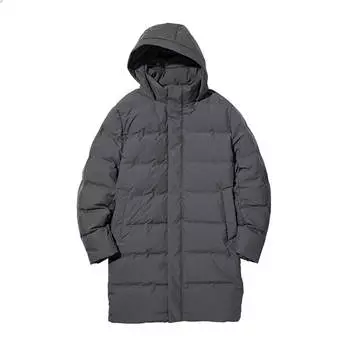 Пуховое пальто Uniqlo, серый