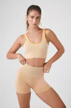 Бесшовные байкерские шорты Active с цветными блоками Forever 21, золотой