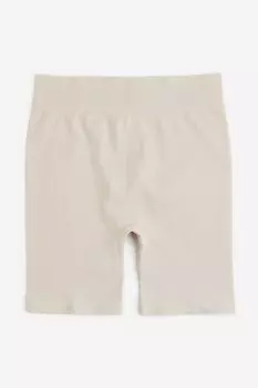 Бесшовные байкерские шорты H&M, бежевый