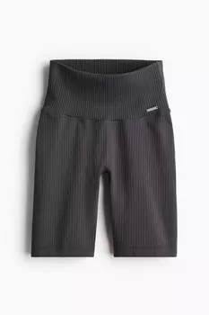 Бесшовные байкерские шорты в рубчик Aim'N, серый