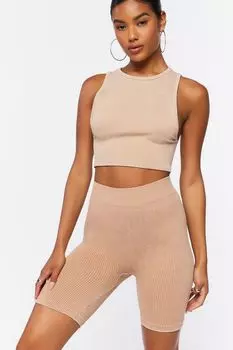 Бесшовные байкерские шорты в рубчик Forever 21
