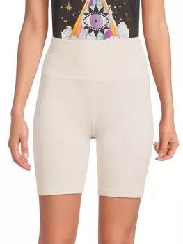 Бесшовные байкерские шорты в рубчик Spiritual Gangster, цвет Oatmeal