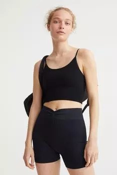 Бесшовные короткие леггинсы H&amp;M, черный