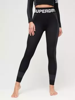 Бесшовные леггинсы базового слоя Superdry, черный