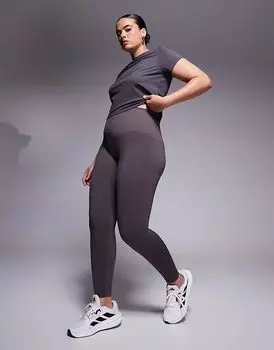 Бесшовные леггинсы Curve с высокой посадкой и глубоким вырезом в угольном цвете ASOS 4505