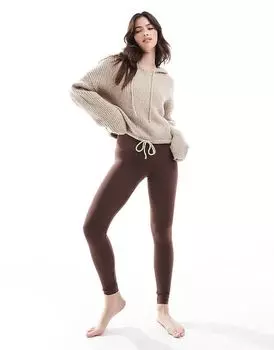 Бесшовные леггинсы цвета кофейных зерен Vero Moda