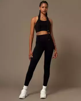 Бесшовные леггинсы для йоги из переработанного нейлона и эластана Believe Athletics, черный