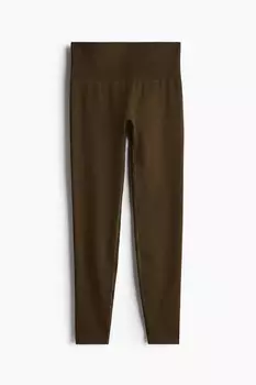 Бесшовные леггинсы для йоги от Softmove. H&M, хаки