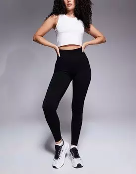 Бесшовные леггинсы для спортзала с высокой талией «песочные часы» черного цвета ASOS 4505