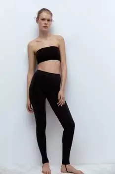 Бесшовные леггинсы фузо ZARA, черный
