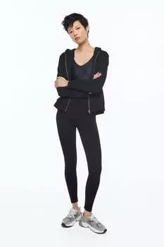 Бесшовные леггинсы H&M, черный