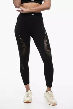 Бесшовные леггинсы Off-White, черный