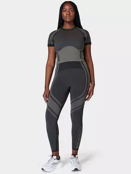 Бесшовные леггинсы Silhouette Sculpt Sweaty Betty, черный