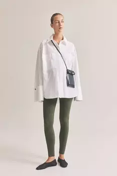 Бесшовные леггинсы в рубчик Mom H&M, хаки