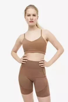 Бесшовные моделирующие спортивные шорты от drymove H&M, коричневый