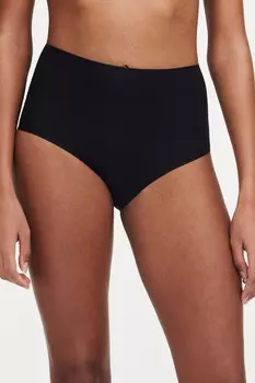 Бесшовные мягкие трусики с завышенной талией одного размера эластичные Chantelle, черный