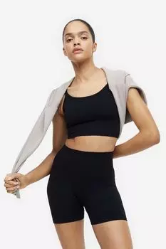Бесшовные шортики DryMove H&M, черный