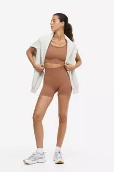 Бесшовные шортики DryMove H&M, светло-коричневый