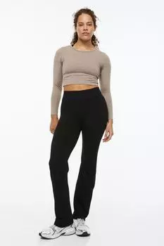 Бесшовные спортивные леггинсы DryMove H&amp;M, черный